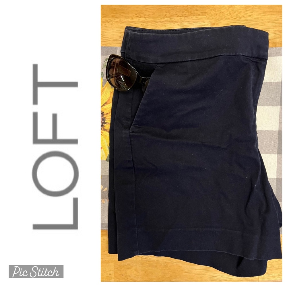 LOFT Riviera Shorts, Navy, 6” inseam